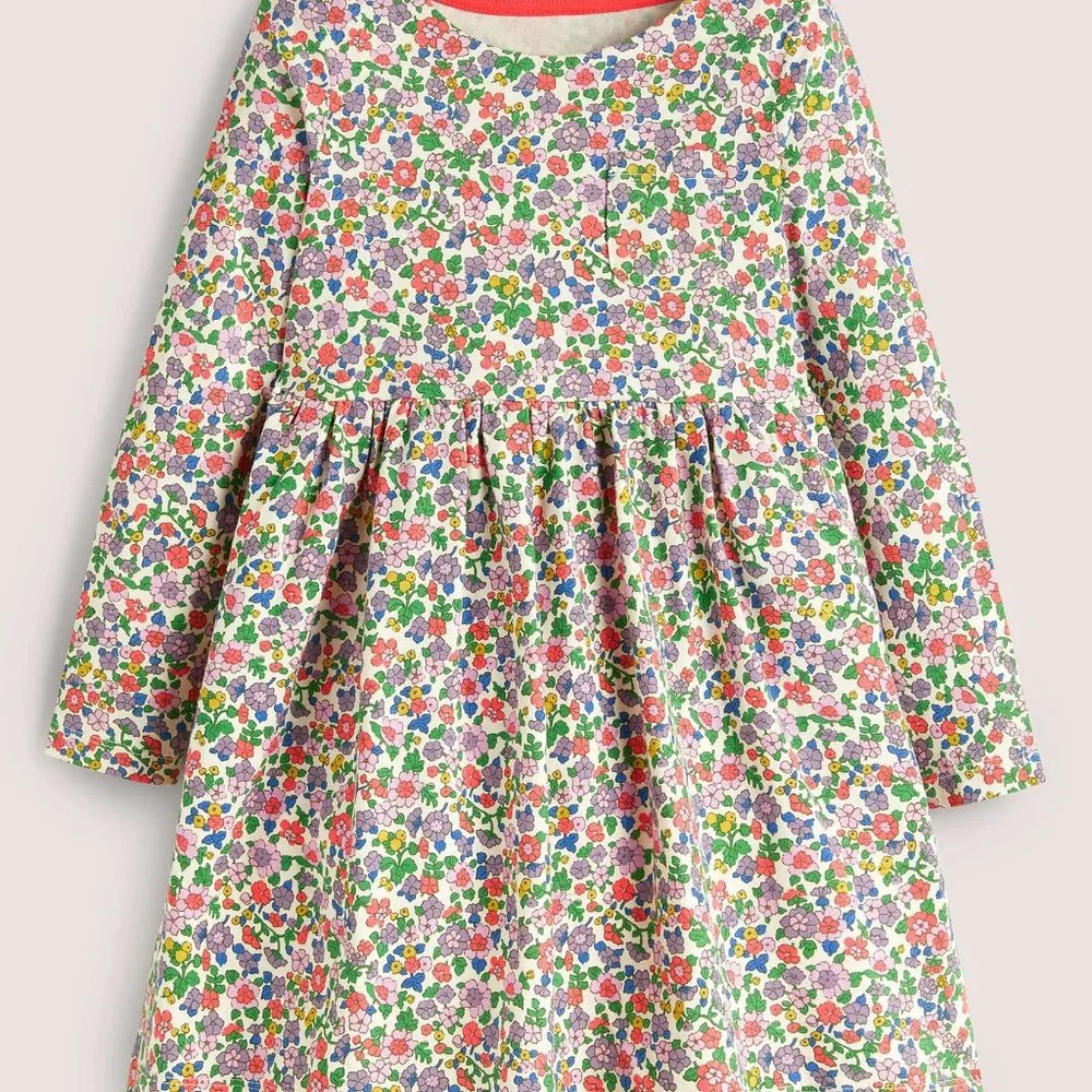 NWOT Mini Boden Long Sleeve Fun Jersey Dress